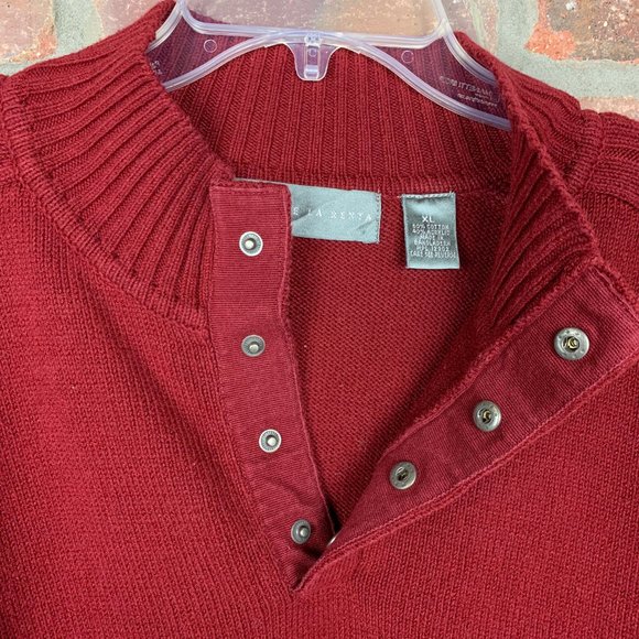 Oscar de la Renta Red Pullover Sweater, Sz XL - Picture 3 of 6